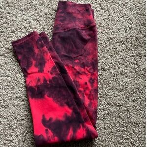 Colorful Koala Red and Black Tie-Dye Leggings